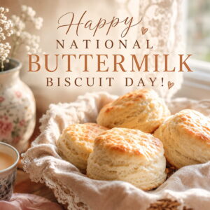 Happy National Buttermilk Biscuit Day greeting card