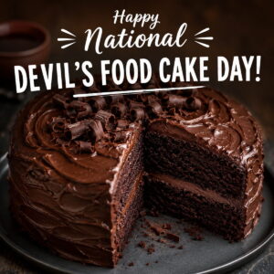 Happy National Devil’s Food Cake Day greeting card
