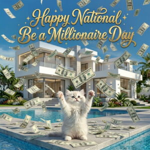 Happy National Be a Millionaire Day greeting card