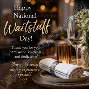 Happy National Waitstaff Day greeting card