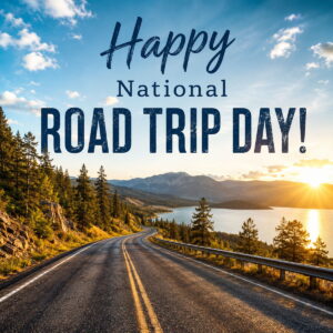 Happy National Road Trip Day greeting card
