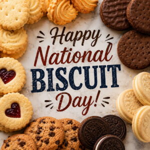 Happy National Biscuit Day greeting card