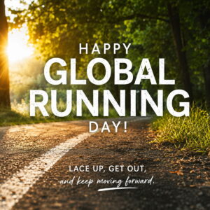 Happy Global Running Day greeting card