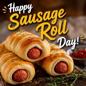 Happy Sausage Roll Day greeting card