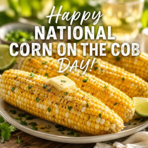 Happy National Corn on the Cob Day greeting card