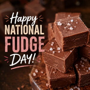 Happy National Fudge Day greeting card