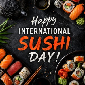 Happy International Sushi Day greeting card