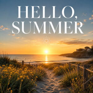 Hello, summer greeting card
