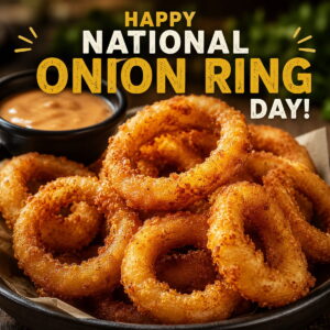 Happy National Onion Ring Day greeting card