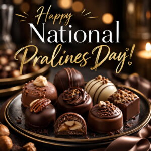 Happy National Pralines Day greeting card