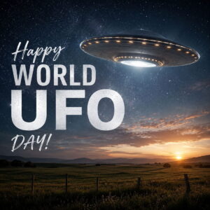 Happy World UFO Day greeting card