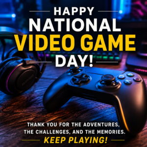 Happy National Video Game Day greeting card