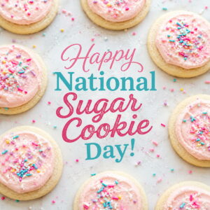 Happy National Sugar Cookie Day greeting card