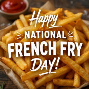 Happy National French Fry Day greeting card