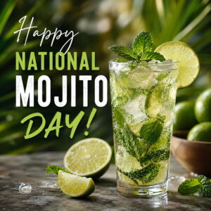 Happy National Mojito Day greeting card