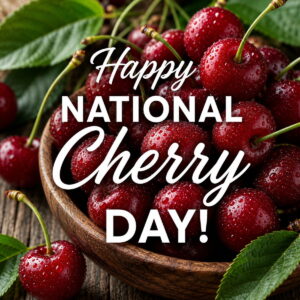 Happy National Cherry Day greeting card