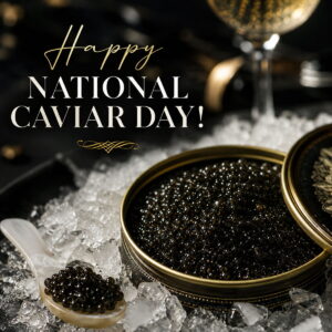 Happy National Caviar Day greeting card