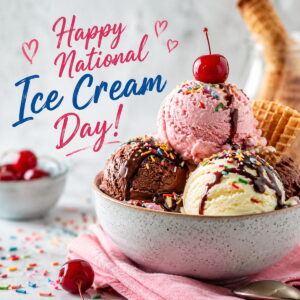 Happy National Ice Cream Day greeting card