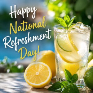 Happy National Refreshment Day greeting card