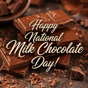 Happy National Milk Chocolate Day greeting card