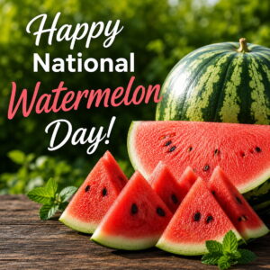Happy National Watermelon Day greeting card