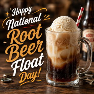 Happy National Root Beer Float Day greeting card