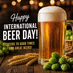 Happy International Beer Day greeting card
