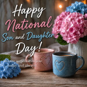 Happy National Son and Daughter Day greeting card