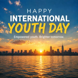 Happy International Youth Day greeting card