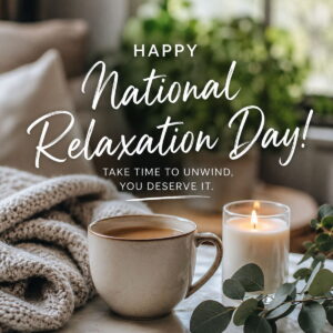 Happy National Relaxation Day greeting card