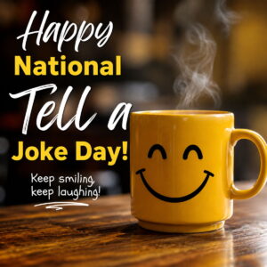 Happy National Tell a Joke Day greeting card