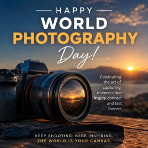 Happy World Photo Day greeting card