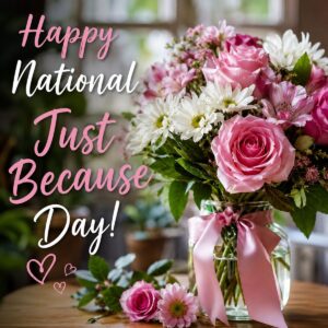 Happy National Just Because Day greeting card