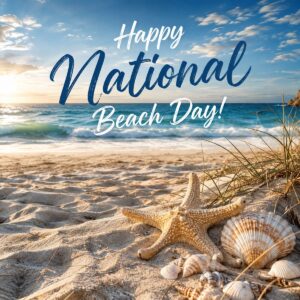 Happy National Beach Day greeting card