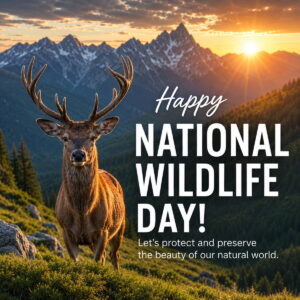 Happy National Wildlife Day greeting card