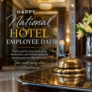 Happy National Hotel Employee Day greeting card