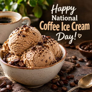 Happy National Coffee Ice Cream Day greeting card
