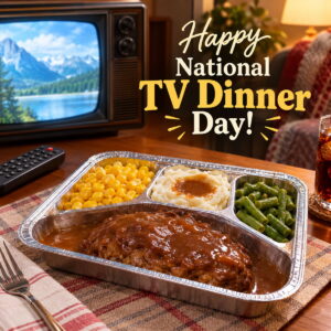 Happy National TV Dinner Day greeting card