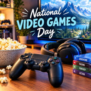 Happy National Video Games Day greeting card