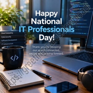 Happy National IT Professionals Day greeting card